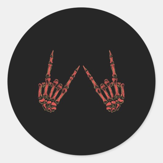 ロックオンロックンロールスケルトンハンド – コンサート用 ラウンドシール (正面)