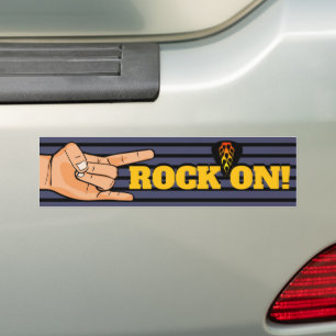 ロックオン!ロックンロール音楽 バンパーステッカー