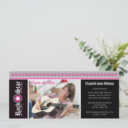 ロックオン!卒業カスタマイズ発表(ピンク) 招待状 (スタンド正面)