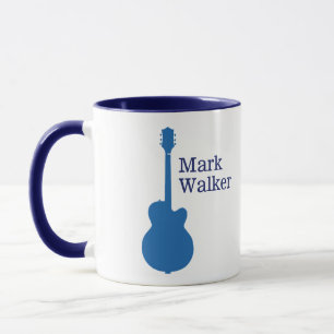 ロックカスタムギタリストのためのブルーギターマグ マグカップ