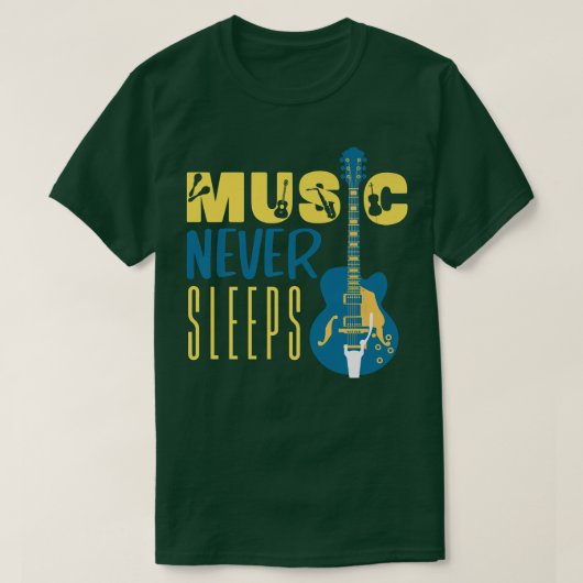 ロックカッコいいとギタ転がープレーヤー、美しい音楽ロー Tシャツ (デザイン正面)