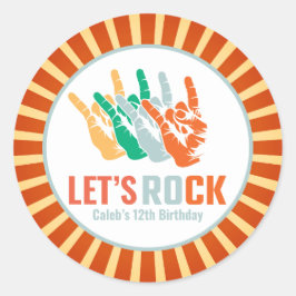 ロックカラフル・ロールロックスター誕生日 ラウンドシール