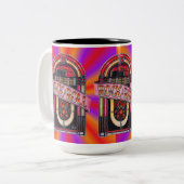 ロックカラフル&転がジュークボックスレトロマグカップ ツートーンマグカップ (正面左)