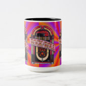 ロックカラフル&転がジュークボックスレトロマグカップ ツートーンマグカップ (中央)