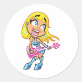 ロックガールステッカー ラウンドシール (正面)