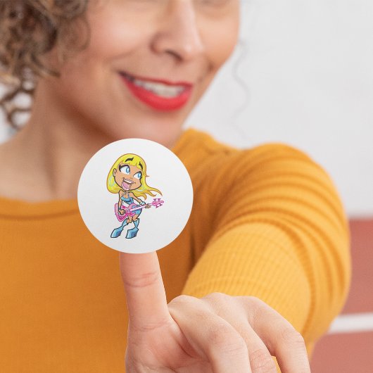 ロックガールステッカー ラウンドシール