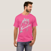 ロックキャットギターウーマン面白いギター猫 Tシャツ (正面フル)