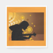 ロックギタリストロッカーミュージシャンナプキンス スタンダードランチョンナプキン (正面)