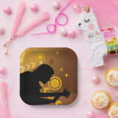 ロックギタリストロッカーミュージシャン紙プレート ペーパープレート (パーティー)