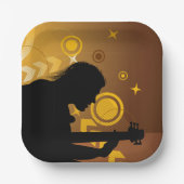 ロックギタリストロッカーミュージシャン紙プレート ペーパープレート (正面)