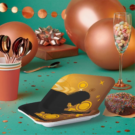 ロックギタリストロッカーミュージシャン紙プレート ペーパープレート