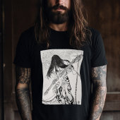 ロックギタリスト電気ギターイラストレーション Tシャツ