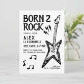 ロックギターで生まれ変わる 2歳の誕生日 招待状 (スタンド正面)