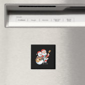 ロックギターの雪だるまとサンタクロースがギターを弾く マグネット (インサイチュ (食洗機))