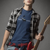 ロックギターをトランクに入れた象 Tシャツ