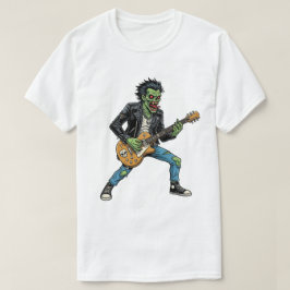 ロックギターゾンビホラー レトロファンタジーTシャツ Tシャツ