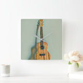 ロックギタープレーヤー スクエア壁時計 (ホーム)