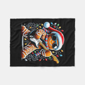 ロックギター遊ジンジャーブレッドのギターおもしろい-Chri フリースブランケット (正面(横))