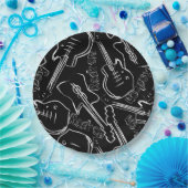 ロックギター ペーパープレート (パーティー)