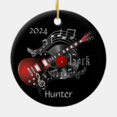 ロックギター🎸 – 赤 セラミックオーナメント (裏面)