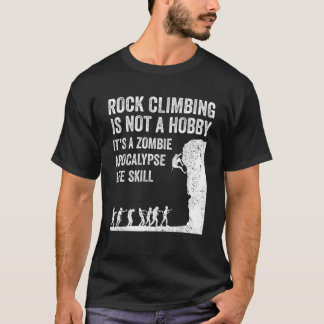 ロッククライマーおもしろいギフト女子男性へゾンビクールー Tシャツ