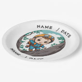 ロッククライマーアウトドアアドベンチャー男の赤ちゃん ペーパープレート (アングル)