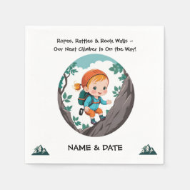 ロッククライマーアドベンチャーテーマガールベビーナプキン スタンダードカクテルナプキン