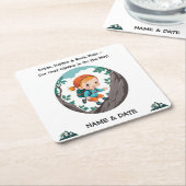 ロッククライマーアドベンチャーテーマガールベビー スクエアペーパーコースター (アングル)