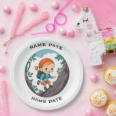 ロッククライマーアドベンチャーテーマガールベビー ペーパープレート (パーティー)