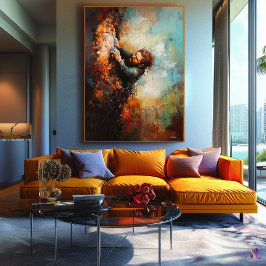 ロッククライマーアート – 抽象芸術アドベンチャースポーツ キャンバスプリント