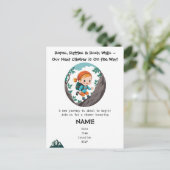 ロッククライマーガールベビーシャワー招待状 ポストカード (スタンド正面)