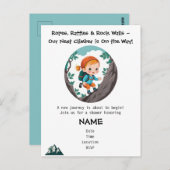 ロッククライマーガールベビーシャワー招待状 ポストカード (正面/裏面)