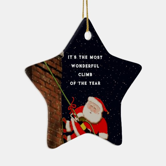 ロッククライマークリスマス セラミックオーナメント (右)
