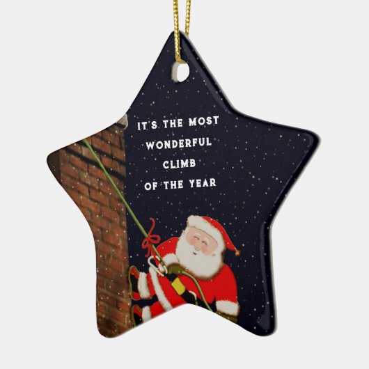 ロッククライマークリスマス セラミックオーナメント (左)