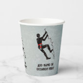 ロッククライマーテーマ男らしお祝い自身の文字 紙コップ (裏面)