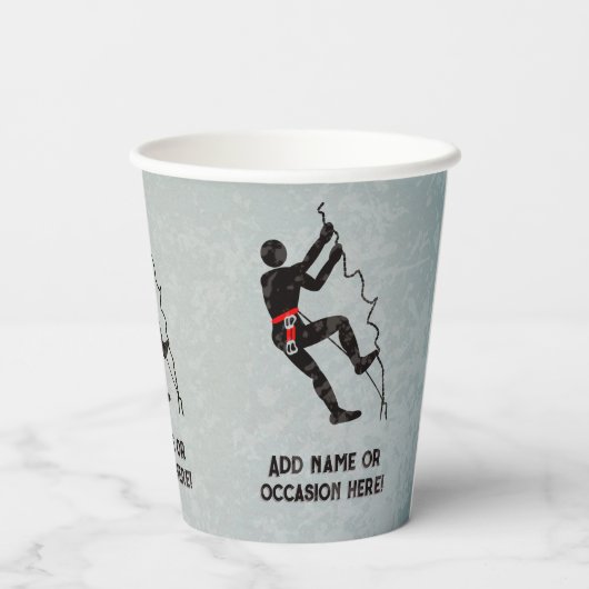 ロッククライマーテーマ男らしお祝い自身の文字 紙コップ (裏面)