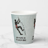 ロッククライマーテーマ男らしお祝い自身の文字 紙コップ (正面)