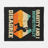 ロッククライマーボルダリングヴィンテージレトロロッククライイン フリースブランケット (正面(横))