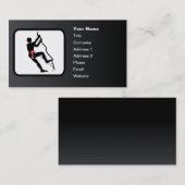 ロッククライマーロゴカスタマイズ可能な黒 名刺 (正面/裏面)