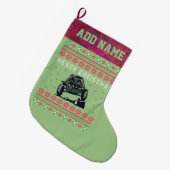 ロッククライマー醜いクリスマスセーター ラージクリスマスストッキング (正面 (吊り時))