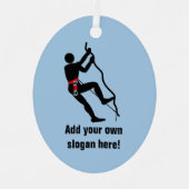 ロッククライマー – あなたのテキストと登山テーマ メタルオーナメント (正面)