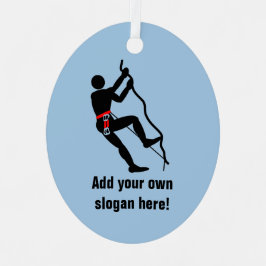 ロッククライマー – あなたのテキストと登山テーマ メタルオーナメント