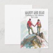 ロッククライミングのウェディング・アウトドアウェディング セーブザデート (正面/裏面)