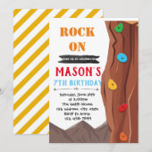 ロッククライミングの誕生日テーマ招待状 招待状 (正面/裏面)