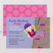 ロッククライミングの誕生日パーティー招待状 招待状 (正面/裏面)