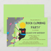 ロッククライミングの誕生日パーティー 招待状 (正面/裏面)
