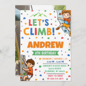 ロッククライミングの誕生日パーティー 招待状 (正面/裏面)