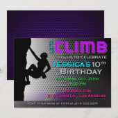 ロッククライミングの誕生日招待状 - みんなで登ろう 招待状 (正面/裏面)