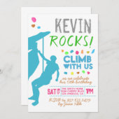 ロッククライミングの誕生日招待状 招待状 (正面/裏面)