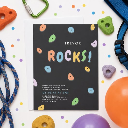 ロッククライミングの誕生日 招待状